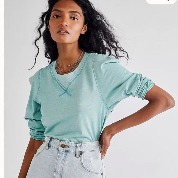 Free People Clover Top in Blue - Size XS - Picture 1 of 5